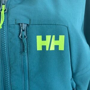 Helly Hansen Teal Jacket with Neon Lime Logo
